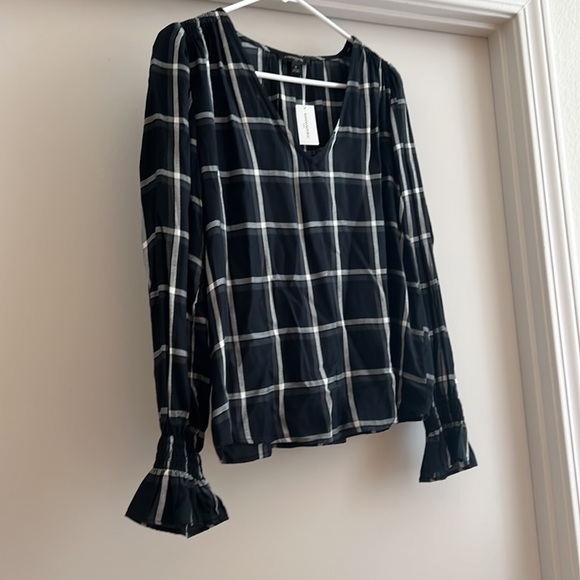 NWT Banana Republic Factory Size Small Plaid Blouse - Picture 14 of 17